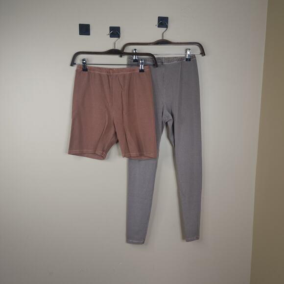 Skims Bundle of Outdoor Leggings Biker Shorts Camel Desert Size Large - Picture 1 of 11